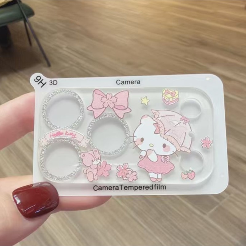 Cute Hello Kitty Glitter Camer - Tempered Glass Screen 9H 评论和价格